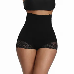 Damen Hohe Taille Bauchweg Formende Shorts Nahtloses Po-Lifting Body Shaper Unterwäsche Mit Spitzenbesatz