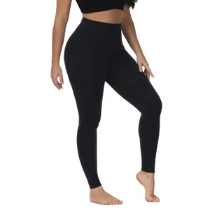Women high waisted tummy control black leggings slim fit stretchy casual long pants soft