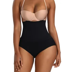 Damen High Waist Miederhose Bauchweg Nahtlose Formender Slip Schwarz Body Shaper Unterwäsche