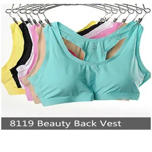 Damen bauchfreie Sport-BH gepolstert bügellos Yoga Fitness Weste Lauf-Top Mehrfarbig