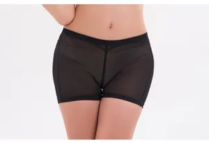 Braguitas moldeadoras negras de malla para mujer cintura alta control de abdomen levanta glúteos.