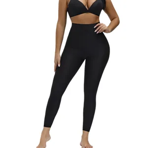 Zwarte high-waist shaping leggings voor vrouwen, naadloze buikcorrectie en push-up broek.