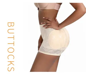 Detail shot of lace padded butt lifter shapewear side view showing lift and smooth curve.