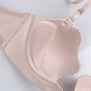 Seamless deep U padded bra for women, smooth push up everyday undergarment with straps.