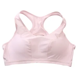 Rosa nahtloser Sport-BH für Damen, gepolstertes kabelloses Yoga-Top zum Laufen und Fitness.