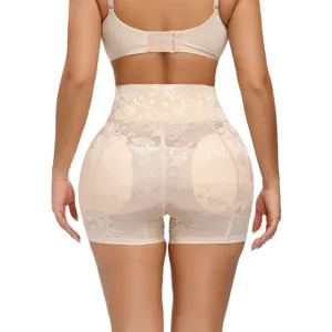 Women High Waist Lace Tummy Control Hip Lifting Shaping Boxer Briefs Seamless Breathable Panties Underwear