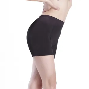 Women's breathable seamless mid-waist shapewear briefs hip enhancer black underwear