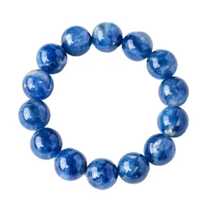 Natürliches blaues Kyanit Perlenarmband Kleinblau Kristall Schmuck elegante Damen.