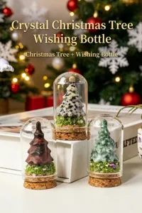 Bouteille à vœux de sapin de Noël en cristal naturel dôme en verre décoration de fête