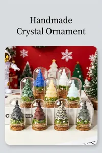 Ornements d'arbre de Noël en cristal naturel dôme en verre déco de table cadeaux de fêtes