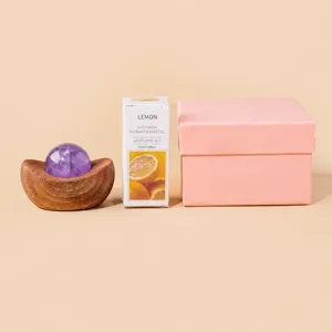 Natural Crystal Ball Wenge Wood Yuanbao Diffuser Stone Aromatherapy Essential Oil Gift Kit Luck Ornament New Year Gift