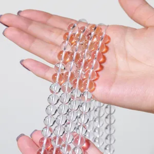 Natürliche Weiße Kristall Lose Perlen Klarer Quarz Rund Glatt Facettiert Spacer Perlen Für DIY Schmuckherstellung Armband Halskette Handwerk Zubehör