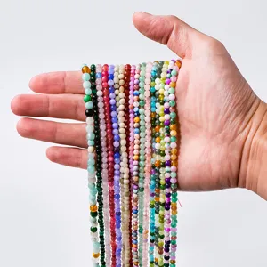 Perles rondes en cristal naturel pierres semi-précieuses agate bricolage pour les bracelets
