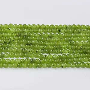 Perles rondes en cristal vert naturel en vrac pour fabrication de bijoux DIY, brin 4mm