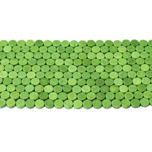 Grüne flache runde lose Perlen Stränge für DIY Schmuckherstellung Halskette und Armband.