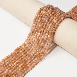 Natural crystal faceted cube gemstone bead strands for DIY jewelry making, necklace bracelet.