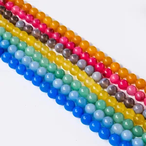 Natural Stone Round Agate Beads Loose Spacer Crystal Beads For DIY Jewelry Making Necklace Bracelet Semi Finished Strands