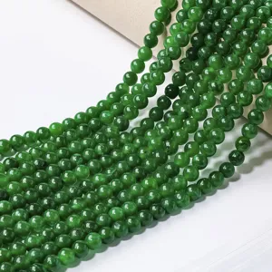Green jade stone round beads semi-finished loose strands for DIY jewelry making bracelets necklaces