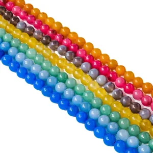 Natural stone round beads agate loose beads for DIY crystal necklaces and bracelets wholesale