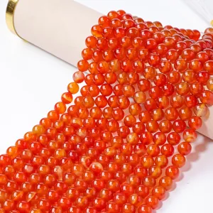 Natürliche rote Achat runde lose Perlen für DIY Schmuckherstellung Armband Zubehör.