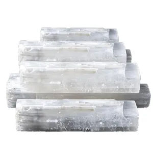 Natural rough selenite crystal stick raw mineral stone for diy desktop home decor wholesale