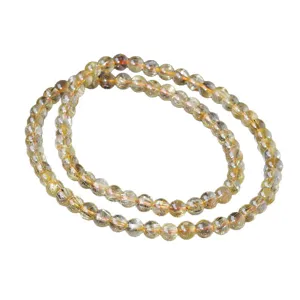 Natural gold rutilated quartz multi-wrap crystal beaded bracelet gemstone jewelry item