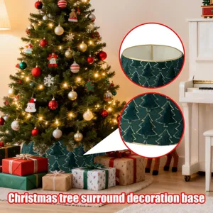 Christmas Tree Skirt Plush Fabric Embroidered Sequins Tree Collar For Holiday Party Home Decoration Christmas Ornaments