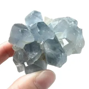 Natürlicher Kristall Rohstein Cölestin Stufe Mineralien Probe Edelstein Deko Ornament