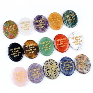 Pierre de souci gravée en cristal naturel pierre de paume méditation yoga déco