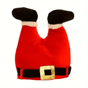 Funny upside down santa legs plush hat for christmas party holiday decoration and gifts