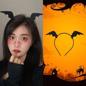 Halloween bat wing headband gothic hair hoop for party cosplay photography spooky accessories