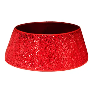 Jupe de base de collier de sapin de Noel a paillettes rouges decoration festive de fete.