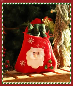 Christmas gift bag red Santa Claus holiday candy packaging decorative storage pouch