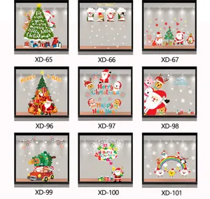 Stickers de fenetre statiques de Noel vue detail, options de decor de verre fete.