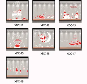 Détails des autocollants électrostatiques pour fenêtres de Noël avec motifs festifs.