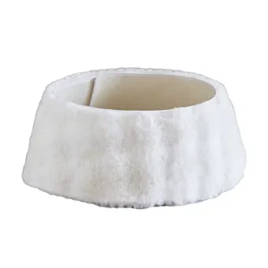 Gonna per albero di Natale in peluche bianco colletto soffice decorazione natalizia casa