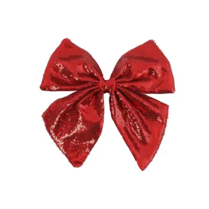 Noeud en paillettes rouges pour décoration de sapin de noël bricolage fête pendentif