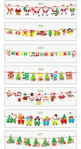 Christmas banner cartoon bunting holiday party hanging decoration festive supplies wholesale