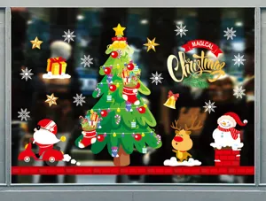 Stickers de fenetre de Noel autocollants statiques decoration de verre flocon de neige
