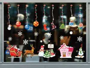 Autocollants de fenetre de Noel stickers statiques pour decoration de vitrine en verre.