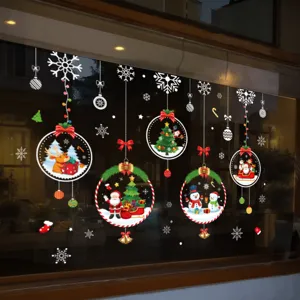 Autocollants statiques pour fenetres de Noel decor de fete vitrine articles fete