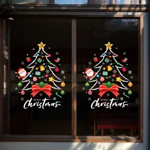 Stickers de fenêtre statiques de Noël autocollants en verre décoration sapin de noël.