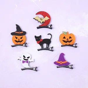 Fête d'Halloween Se Déguiser Enfants Pinces à Cheveux Tridimensionnelles Citrouille Chauve Souris Fantôme Chat Noir Costume Accessoires Cheveux Cadeau de Vacances