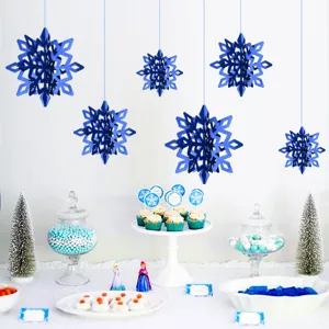 3D Papier Schneeflocken Hängende Dekorationen für eine schöne Winter Wunderland Party.