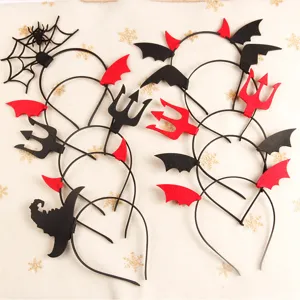 Halloween Filz Stirnbänder Fledermaus Flügel Teufelshörner Spinnennetz Hexenhut Gruseliges Festival Party Kostüm Haarschmuck Für Kinder Damen