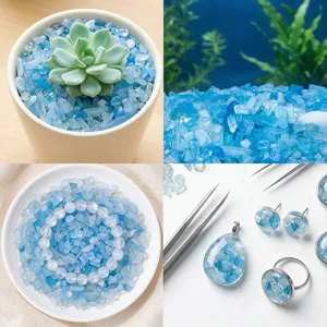 Natürliche blaue Kristall Stein Splitter für Aquarium Pflanzentopf Deko DIY Schmuck.