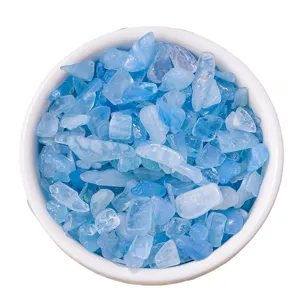 Natürliche Aquamarin Kristall Kies Splitter Trommelsteine für Aquarium Vase Deko.