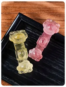 Natürlicher Kristall Ruyi Schnitzerei Ornament, Edelstein Anhänger für DIY Heimdekor Geschenk.
