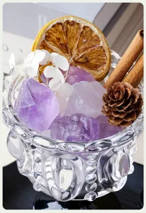 Piedra bruta de cristal natural aromaterapia sin llama cáliz difusor decoración hogar