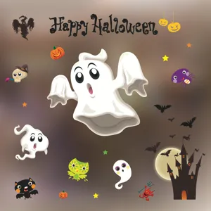 Halloween dekorative elektrostatische Fensteraufkleber, Glastür-Aufkleber, Partyzubehör.